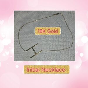18K Gold Initial Necklace